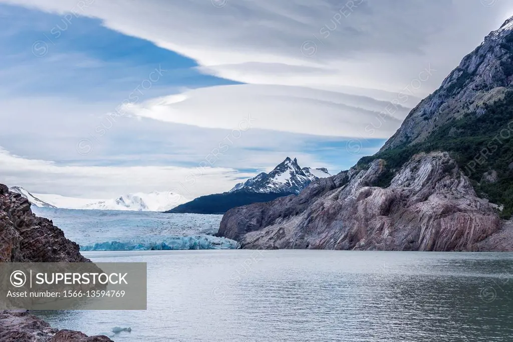 Cile, Patagonia, Torres del Paine National Park, Glacier Grey.