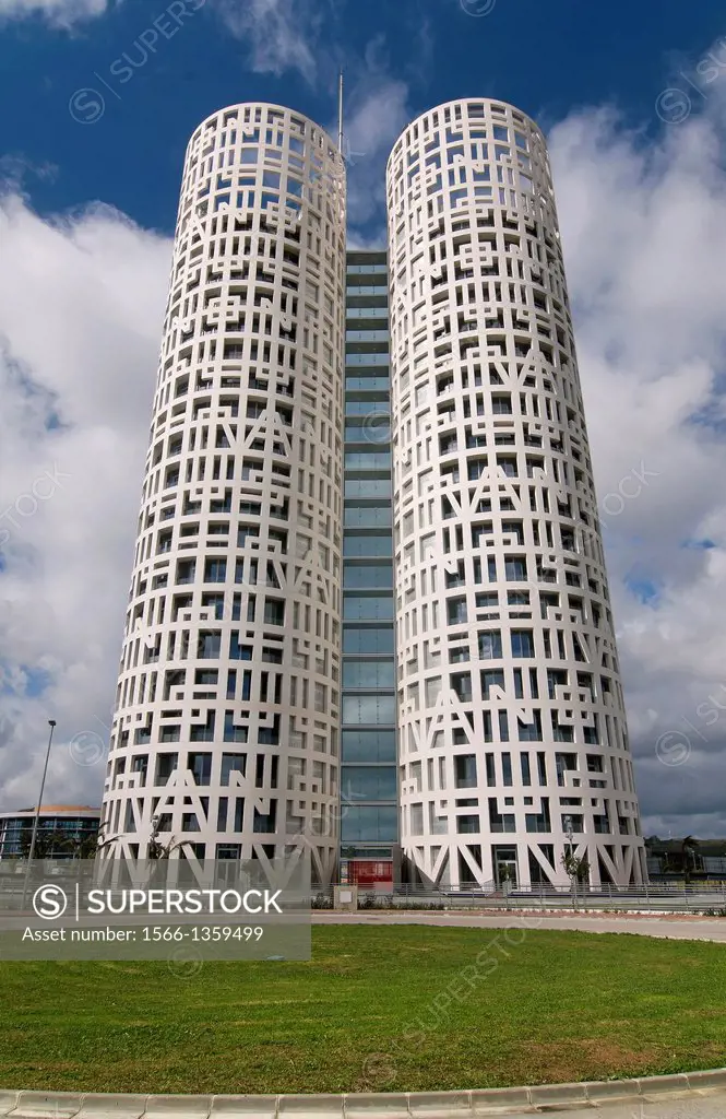 Towers of Hercules Business Center, Los Barrios, Cadiz-province, Region of Andalusia, Spain, Europe.