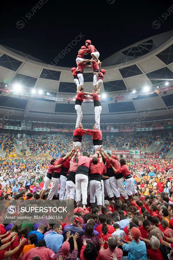 Tarragona, Spain, Contest Castellers (human towers). The castellers are UNESCO World Heritage.