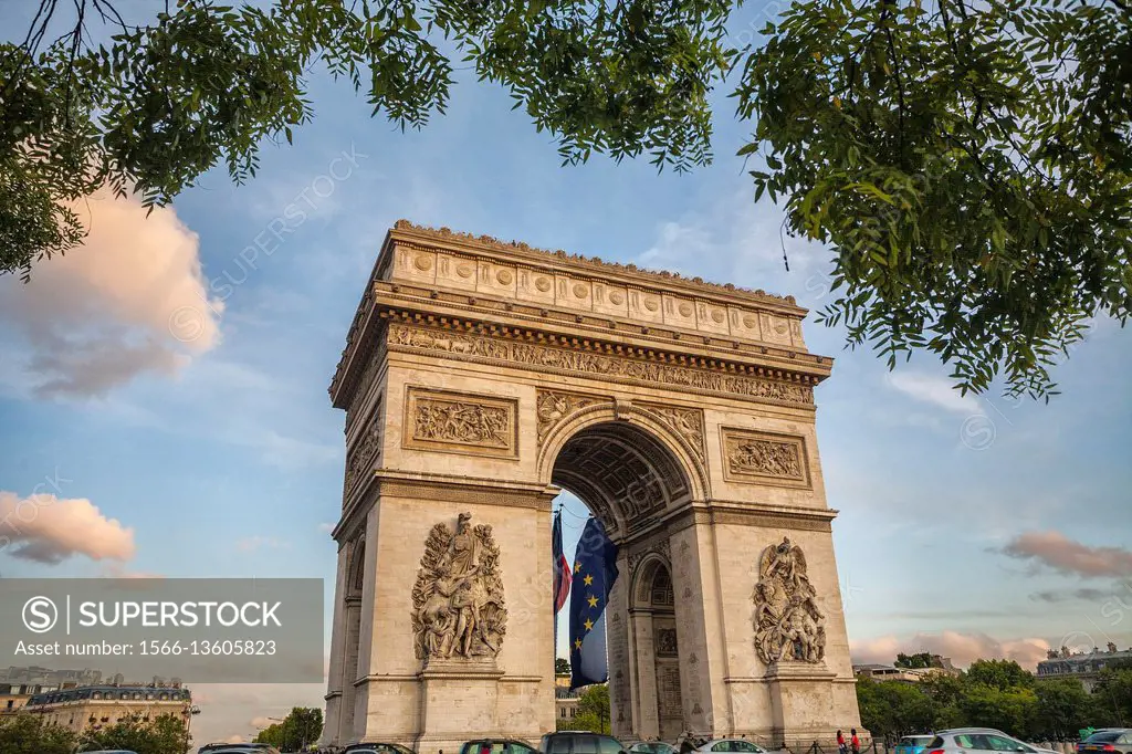 Arc de Triomphe Paris France Europe.