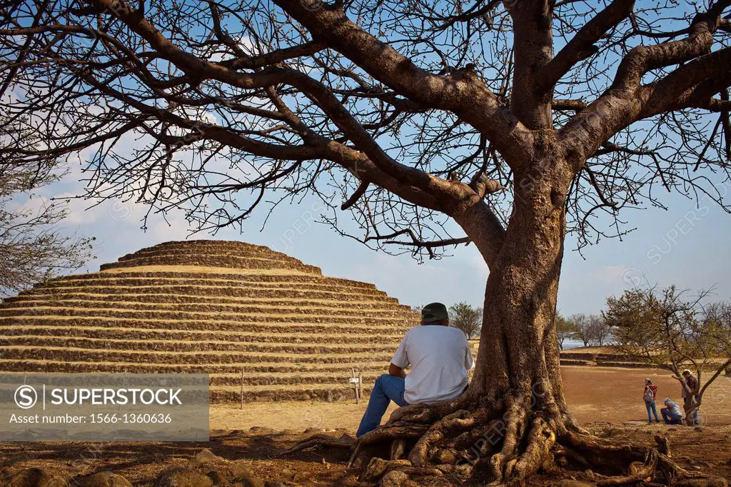 Circular stepped pyramid, Guachimontones archaeological site , near Teuchitlan, Jalisco, Mexico.