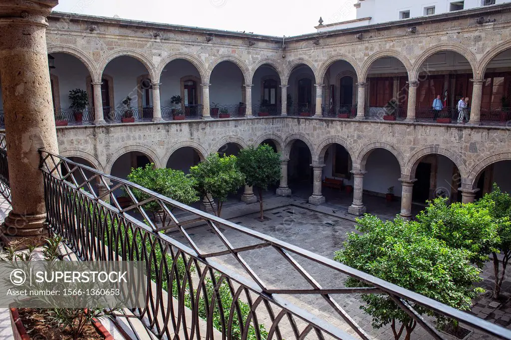 Courtyard of Government Palace, Guadalajara, Jalisco, Mexico.