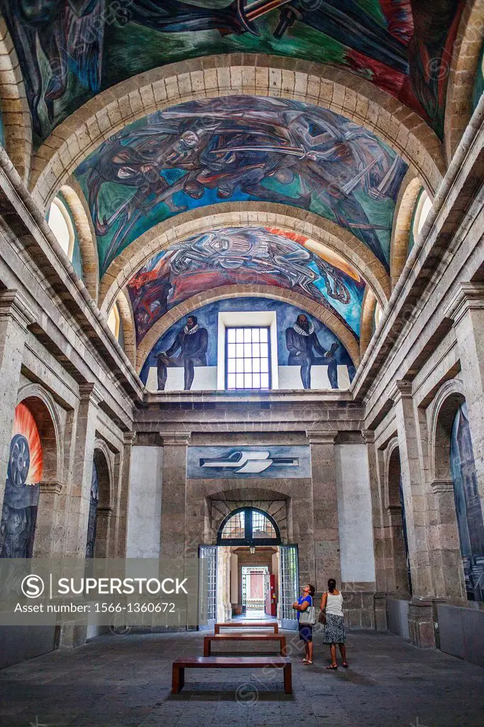 Frescos by Jose Clemente Orozco in Hospicio Cabanas o Instituto Cultural Cabanas, Guadalajara, Jalisco, Mexico.