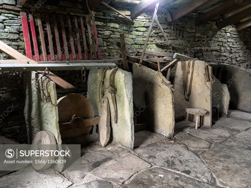 Corrigall Farm Museum in Harray on Orkney Mainland. The farm is fully restored in a condition dating back to the 19th century. europe, central europe,...
