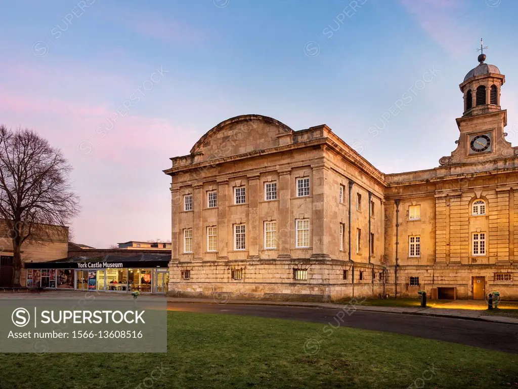 The Castle Museum at Dusk City of York Yorkshire England.