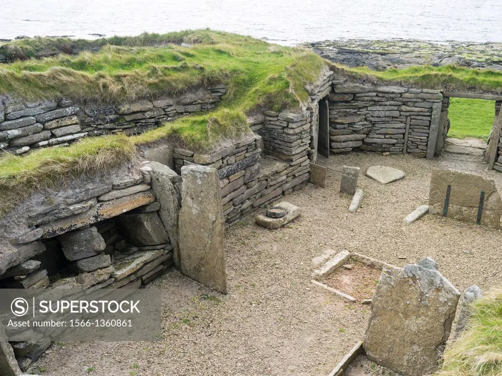 Knap of Howar, a neolithic settlement on Papa Westray, a small island in the Orkney archipelago. the houses of Knap of Howar are the oldest still stan...