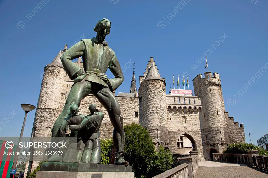 castle Het Steen in Antwerp, Belgium, Europe.