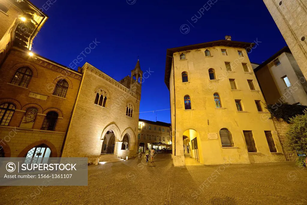 Pordenone at night, Friuli Venezia Giulia, Italy, Europe