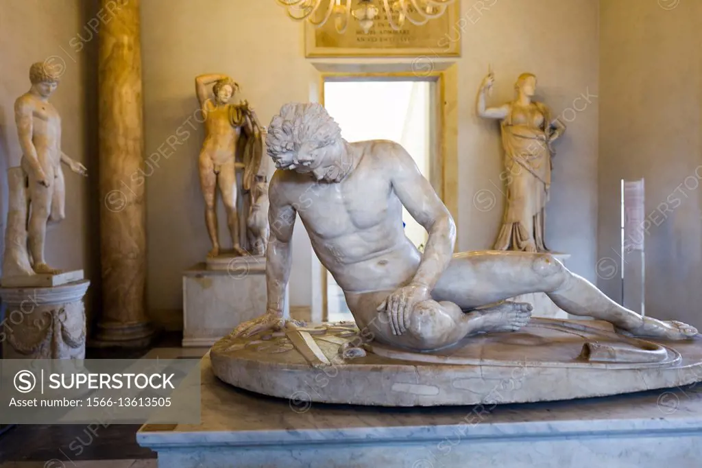 Statue of Capitoline Gaul† in Capitoline Museum in Rome.
