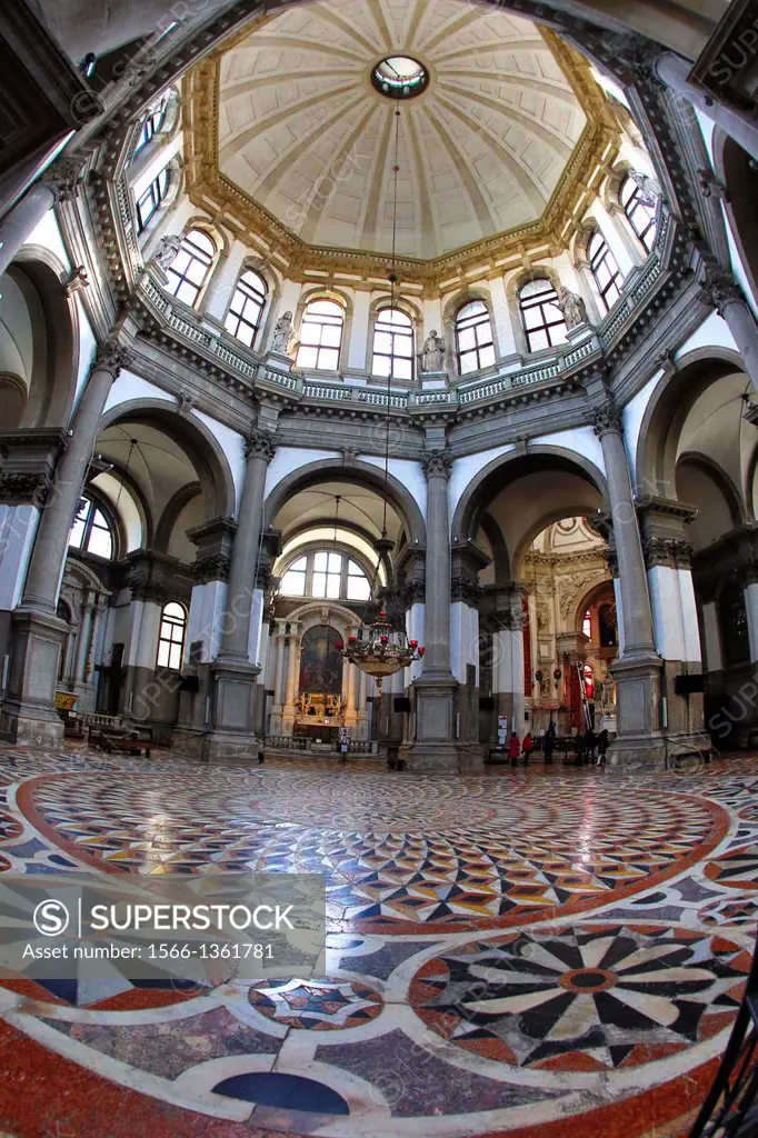 Inside the Basilica di Santa Maria della Salute in Venice.