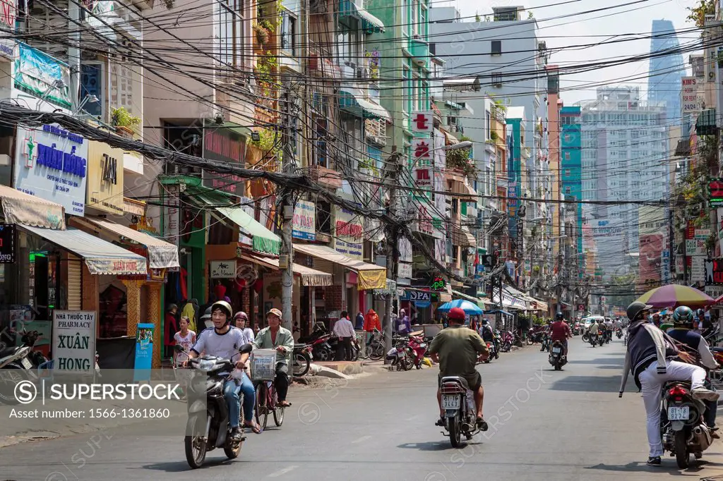 Street traffic in Saigon, Ho Chi Minh City, Vietnam, Asia.