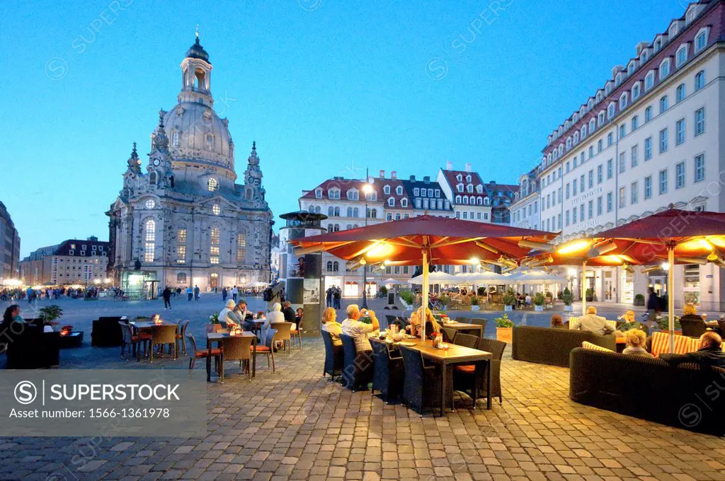 Germany, Saxony, Dresden, Neumarkt Square, Frauenkirche Church of Our Lady.