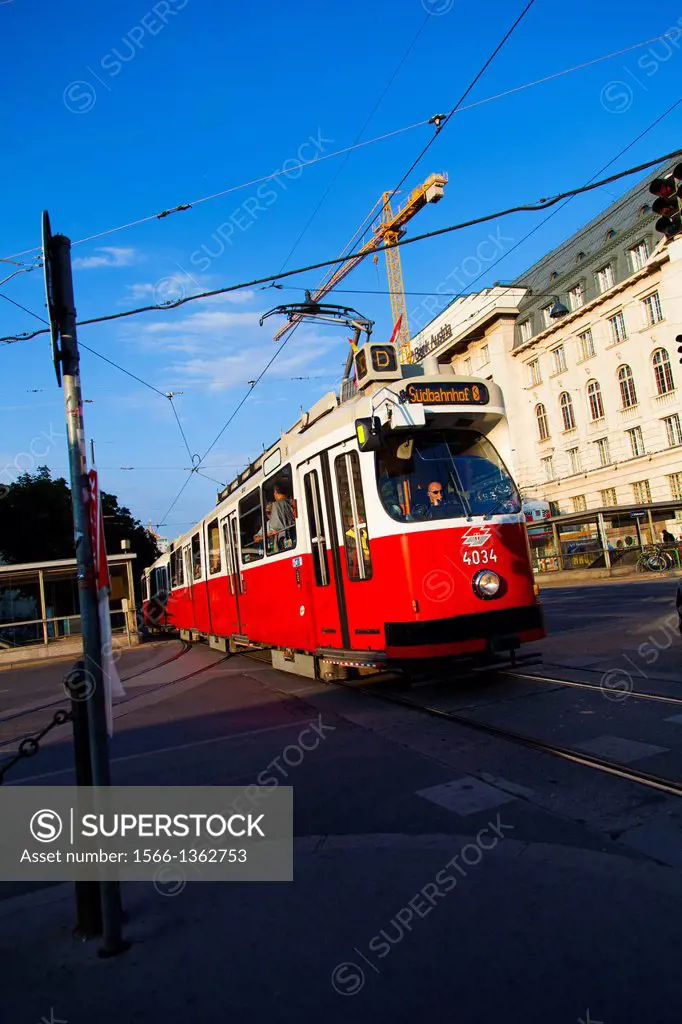 Tram in Vienna, Austria.