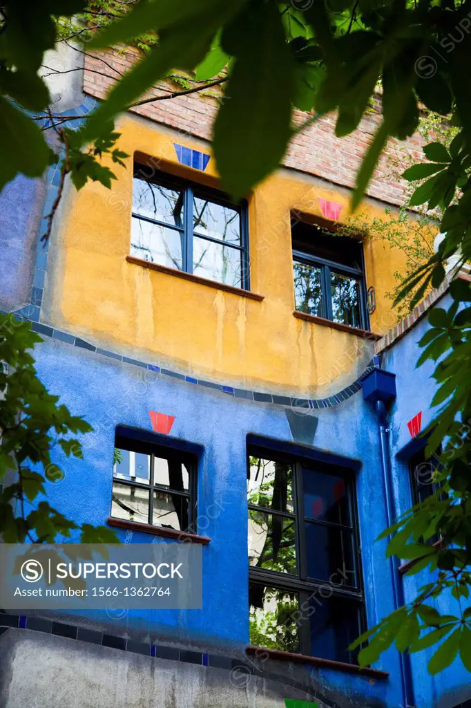 Building designed by Hundertwasser, Hundertwasserhaus, Vienna, Austria, Europe.