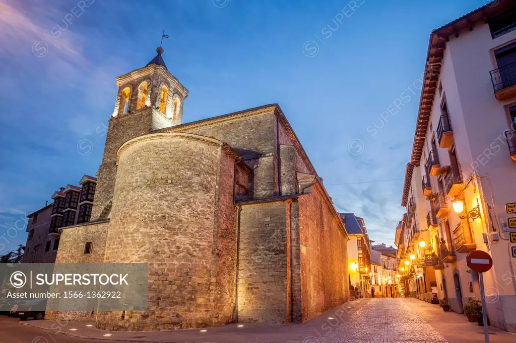 Church of San Salvador and San Gines in Jaca, Huesca, Spain.