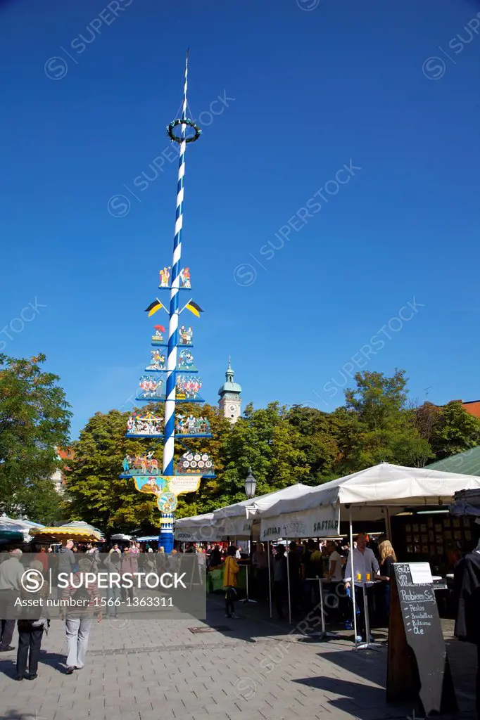 Viktualienmarkt, Munich, Bavaria, Germany.