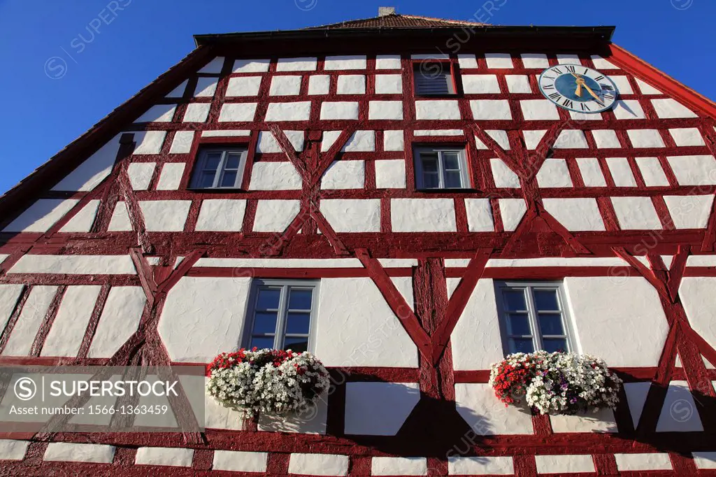half-timbered Rathaus Hilpoltstein, Hilpoltstein, Middle Franconia, Franconia, Bavaria, Germany