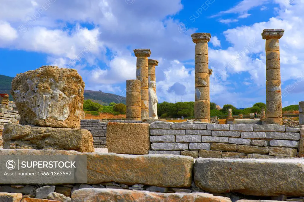 Bolonia, Baelo Claudia, Archaeological site , old roman city , Strait of Gibraltar Natural Park, Costa de la Luz, Cadiz, Andalusia, Spain, Europe.