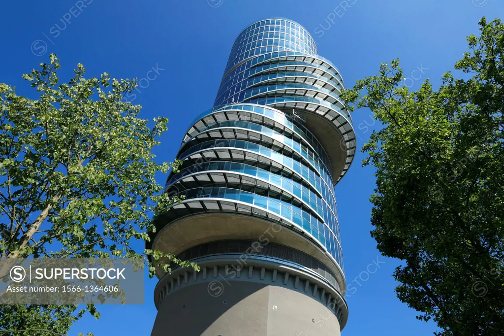 Germany, Bochum, Ruhr area, Westphalia, North Rhine-Westphalia, NRW, Exzenter House Bochum, architect Gerhard Spangenberg, commercial tower, overbuild...
