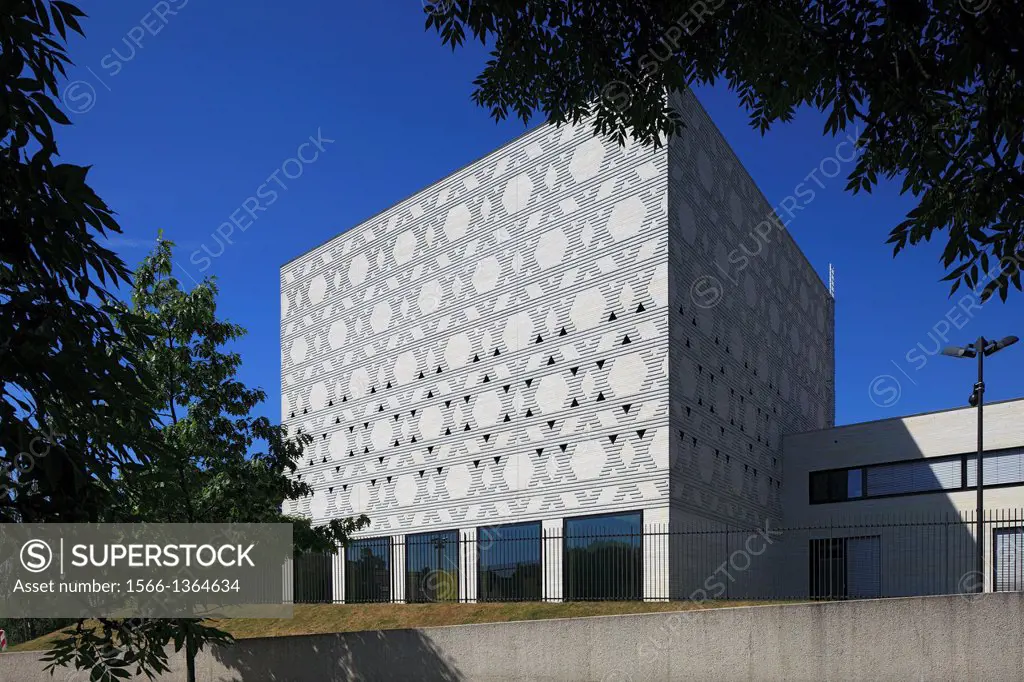Germany, Bochum, Ruhr area, Westphalia, North Rhine-Westphalia, NRW, New Synagogue Bochum, religion, Judaism, cube building.