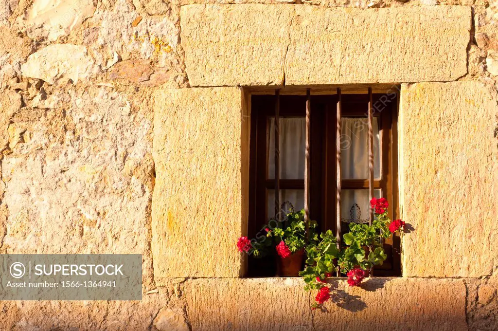 Window. Pedraza, Segovia province, Castilla Leon, Spain.