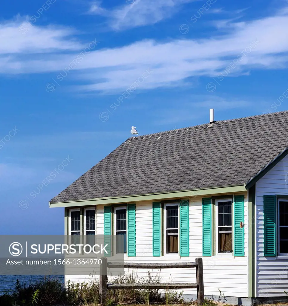 Waterfront rental cottage, Truro, Cape Cod, Massachusetts, USA.