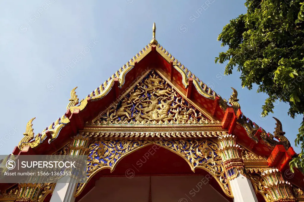 Crested Roofs in the Temple Wat Pho in Bangkok, Thailand