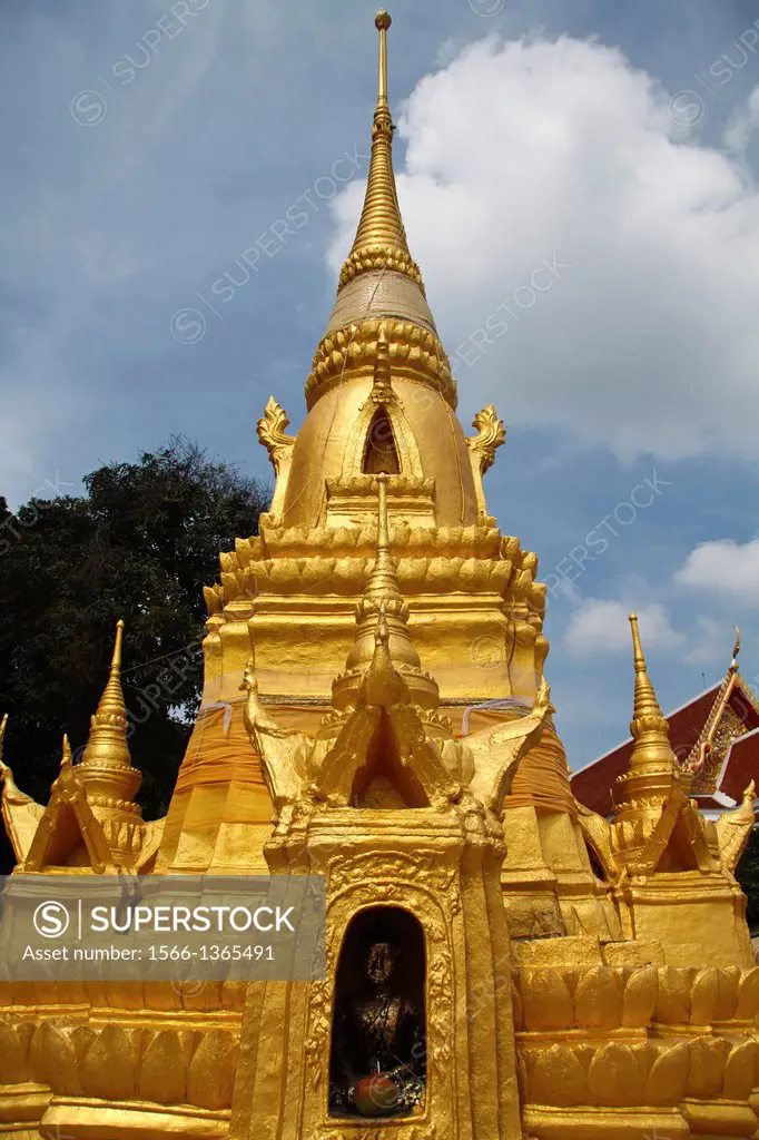 Golden Chedi of the Temple Wat Sila Ngu on Ko Samui, Thailand