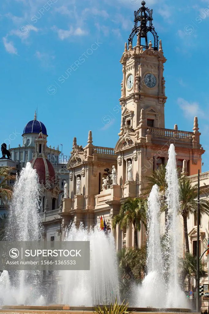 Ayuntamiento. City hall. Valencia. Comunidad Valenciana. Spain.