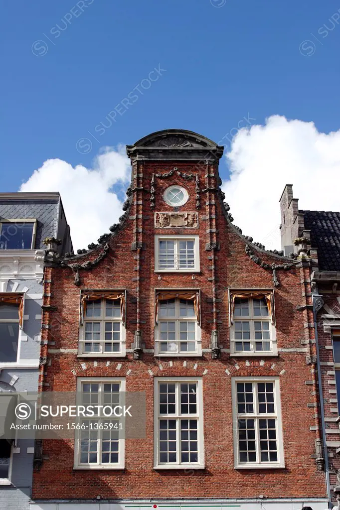 Haarlem Netherlands Europe narrow tradesmans building in city center
