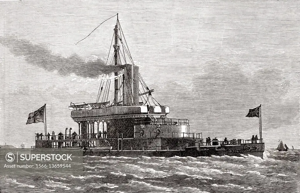 HMS Glatton at the Queen's Jubilee Naval Review in 1887, from Illustrated London News July 1887.
