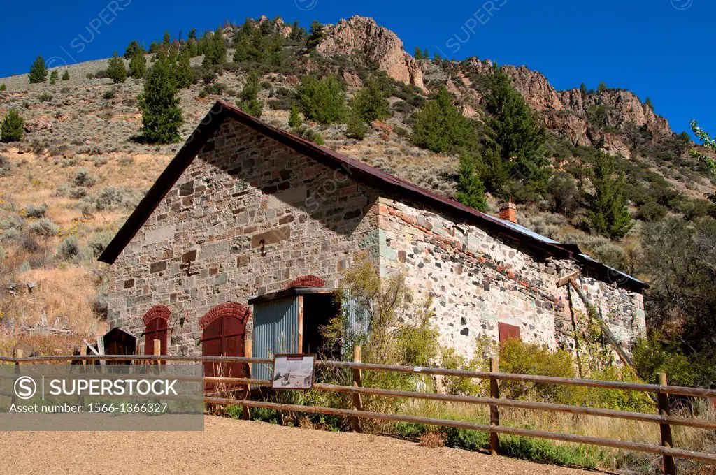 Stone Mine Building, Bayhorse Town Site, Land of the Yankee Fork State Park, Idaho.