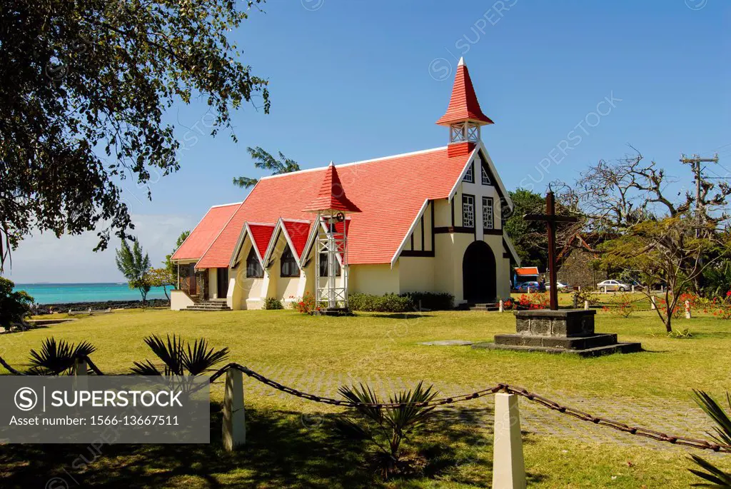 Church of Notre Dame de l´Auxiliatrice, Cape Malheureux, Mauritius, Indian Ocean, Africa