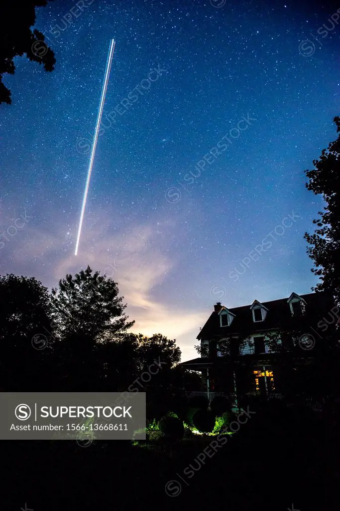 The Perseid meteor shower, photographed from a farm property in northern Maryland.