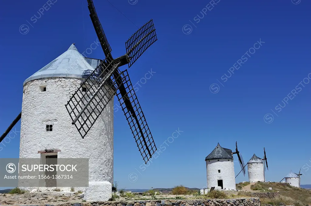 Windmills, Consuegra, Toledo province, Castile-La Mancha, Spain