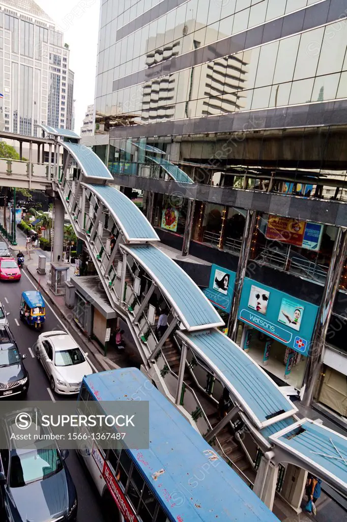 Entrance to a Skytrain Station in Bangkok.