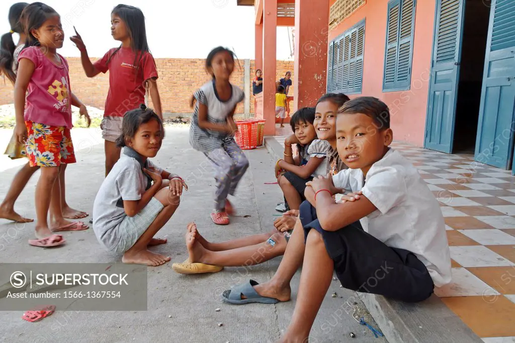 Cambodian Children playing in Phnom Penh, Cambodia.