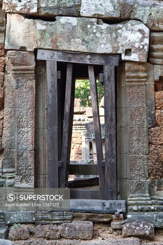 Part of the Temple Ta Som on the Temple Compound of Angkor in Cambodia