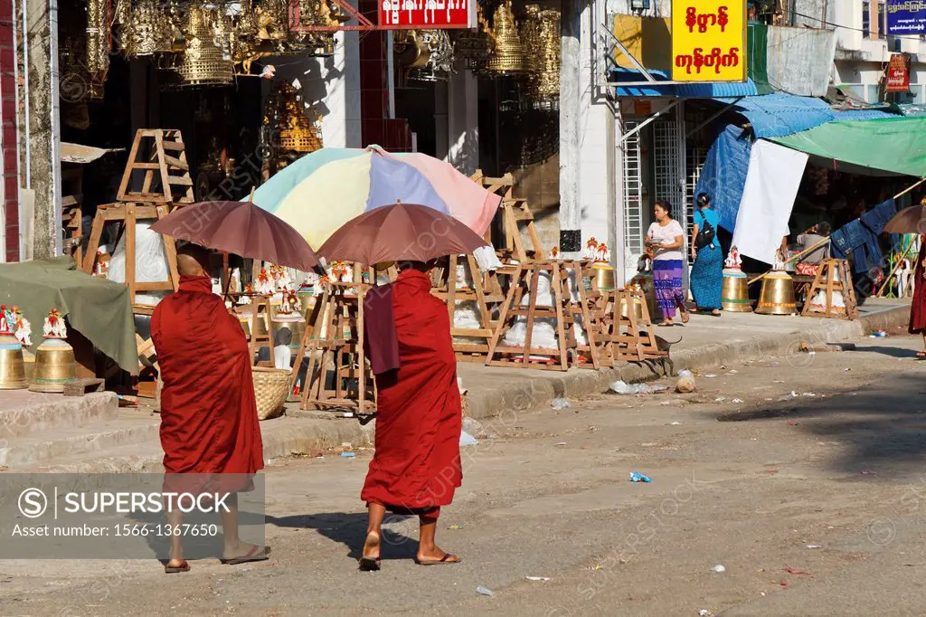 Buddhist Monks in Rangoon, Myanmar