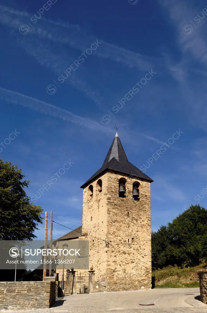 Sant Esteve Church, Montcorbau, Vall d´Aran, Lleida, Catalonia, Spain
