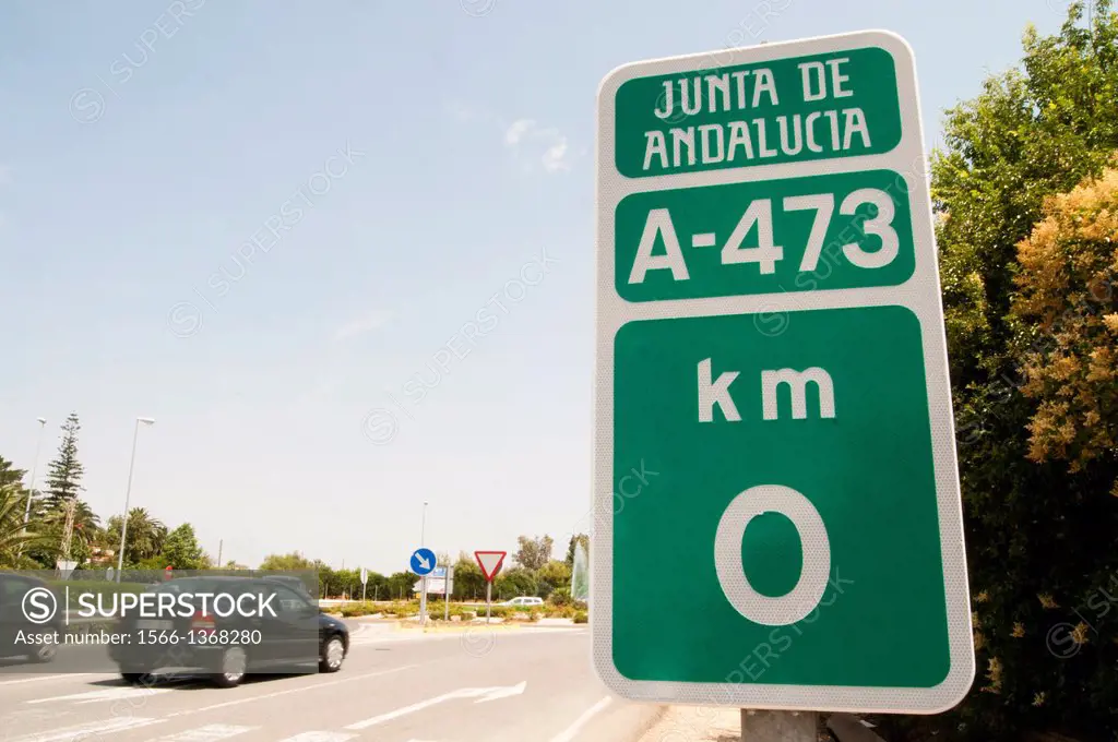 Traffic plate in Benacazon. Seville. Spain.