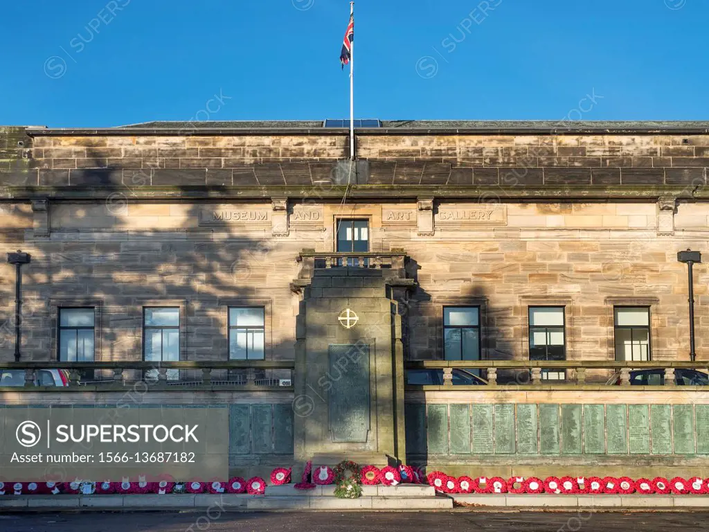 Museum and Art Gallery and War Memorial at Kirkcaldy Fife Scotland.