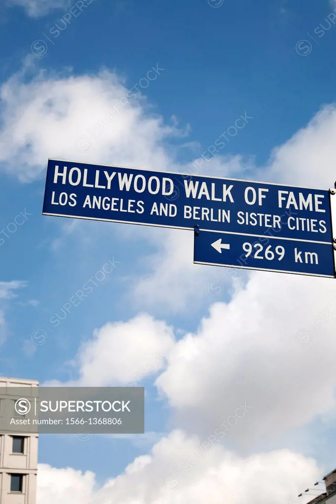 Hollywood Walk of Fame Sign, Potsdamer Platz, Berlin, Germany.
