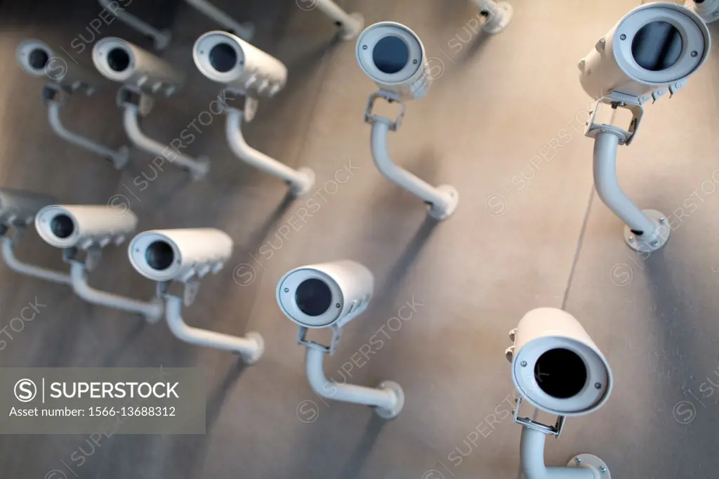 spy museum in Berlin: security cameras.