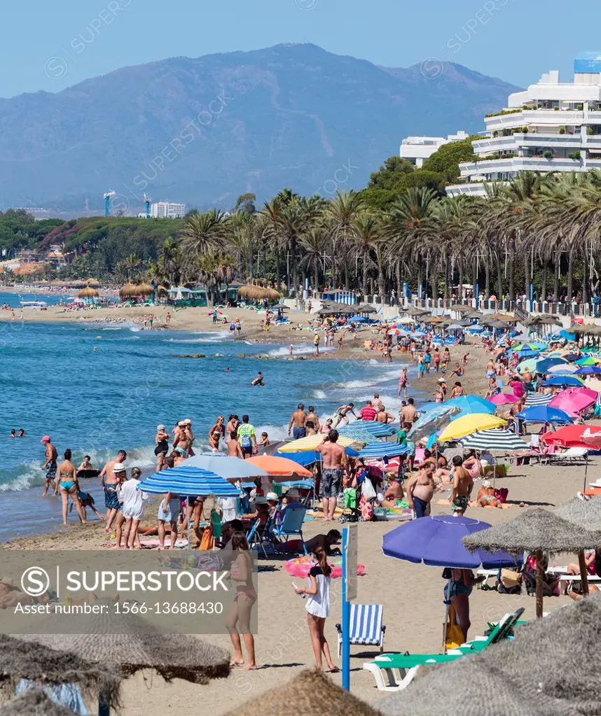 Marbella, Costa del Sol, Malaga Province, Andalusia, southern Spain. La Fontanilla beach.