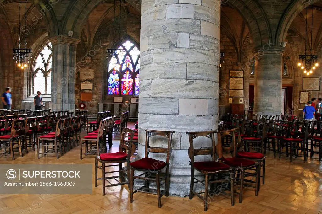 Chairs, Church of Holy Rude, Stirling, Scotland, UK