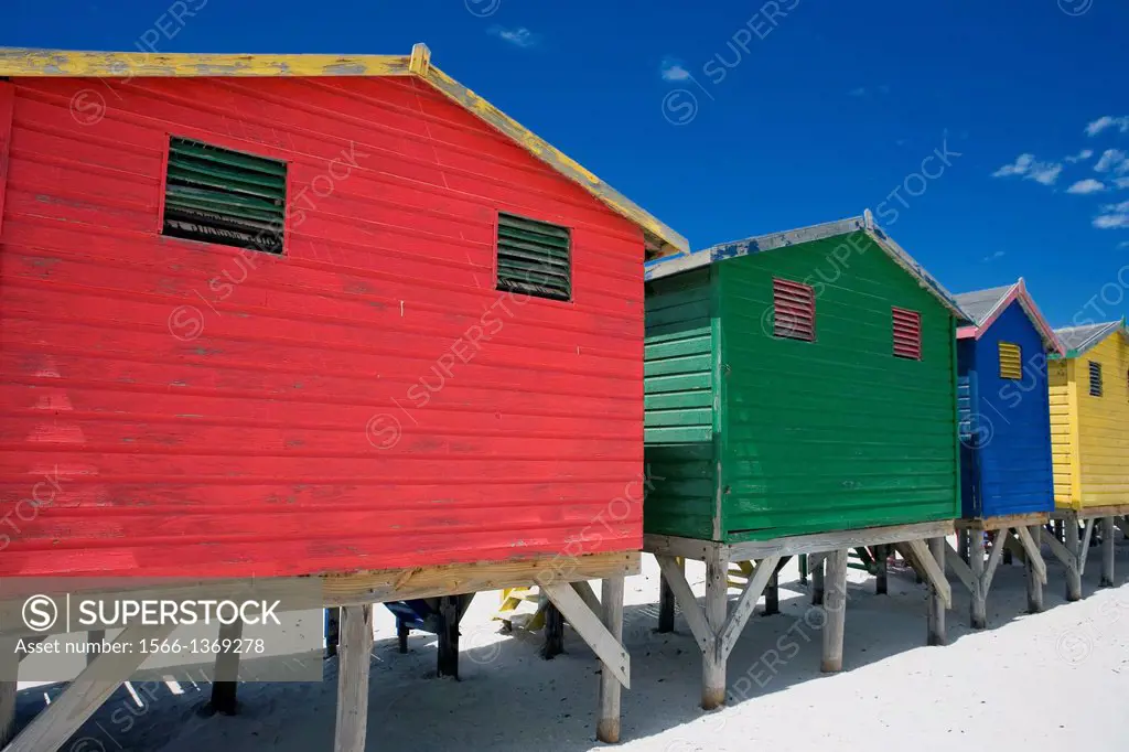 Beach Huts in Muizenberg Western Cape South Africa.