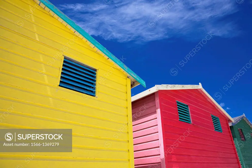 Muizenberg beach huts in Cape Town, South Africa.