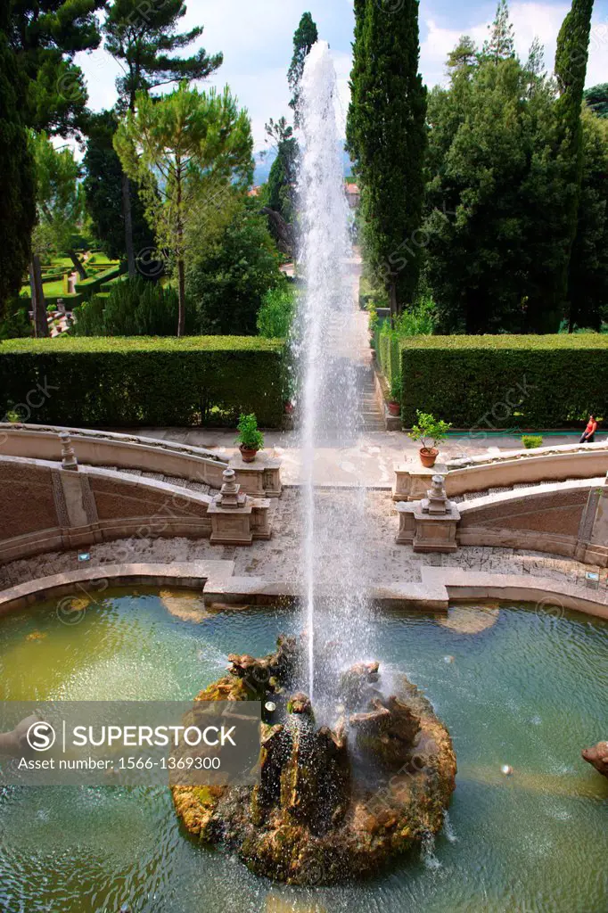 Fountain of the Dragons, Villa d'Este, Tivoli, Italy - Unesco World Heritage Site.