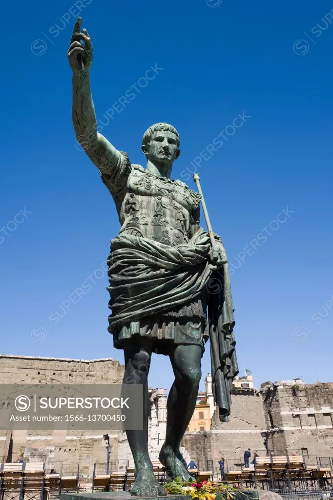 Bronze statue of Julius Caesar in Rome.